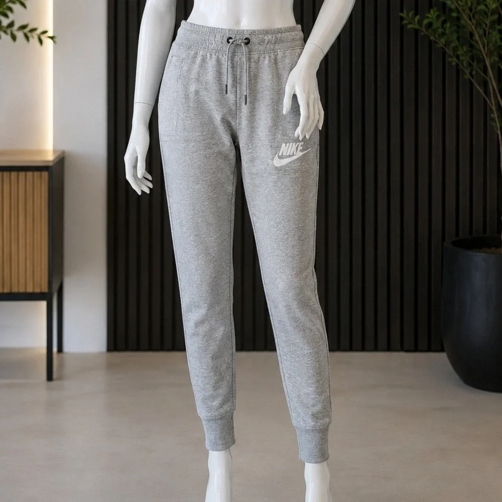 Nike Womens Joggers Gray Heathered Just Do It Waistband Small